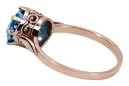 Ring Vintage Aquamarine Sterling silver rose gold plated vrc366rp